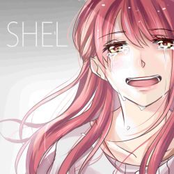Rule 34 | 1girl, brown eyes, brown hair, close-up, crying, crying with eyes open, dress, highres, long hair, looking at viewer, open mouth, rin (shelter), shelter (song), solo, tears, yoru 47