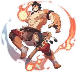 Rule 34 | 1boy, abs, alca (wakatanka4), alca the lion, bara, bare pectorals, brown male underwear, bulge, facial hair, flame-tipped tail, furry, furry male, highres, large pectorals, male focus, male pubic hair, male underwear, mature male, muscular, muscular male, navel, navel hair, nipples, pectoral cleavage, pectorals, penis, pubic hair, short hair, sideburns, sidepec, solo, stomach, stubble, thick thighs, thighs, transparent background, underwear