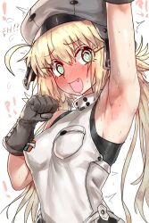 Rule 34 | 1girl, armpits, artoria caster (fate), artoria caster (first ascension) (fate), artoria pendragon (fate), blonde hair, blush, breasts, ebora, fate/grand order, fate (series), green eyes, hat, highres, long hair, looking to the side, open mouth, small breasts