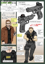 Rule 34 | 1boy, assault rifle, brown hair, bulletproof vest, den of thieves, english text, fn fnp, fn fnx, fn fnx 45, fn fnx 45 tactical, fn herstal, fn scar, fn scar l, gun, handgun, japanese text, muta koji, nick o&#039;brien, pistol, police, rifle, s&amp;w m&amp;p, s&amp;w m&amp;p9, smith &amp; wesson, story time (muta koji), sunglasses, translation request, weapon, weapon focus, weapon profile