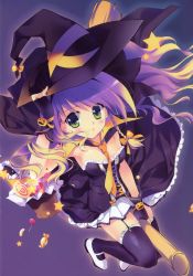 Rule 34 | 1girl, absurdres, blonde hair, broom, candy, halloween, hat, highres, rei (artist), rei (rei&#039;s room), solo, witch hat
