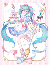 Rule 34 | 2boys, 4girls, :q, absurdres, ahoge, angel wings, ankle strap, apron, aqua eyes, aqua hair, asymmetrical sleeves, bandaid, bandaid on leg, beret, bloomers, blue bow, bow, braid, cake, chibi, clothing cutout, collared dress, commentary request, cookie, detached wings, doughnut, dress, food, fork, frilled apron, frilled cuffs, frilled shirt collar, frilled sleeves, frills, fujiya, gloves, hair bow, hair ornament, hat, hatsune miku, highres, holding, holding food, holding tray, inline skates, kagamine len, kagamine rin, kaito (vocaloid), leg up, long hair, macaron, megurine luka, meiko (vocaloid), mismatched sleeves, multicolored hair, multiple boys, multiple girls, necktie, official art, piapro, pink bow, pink footwear, roller skates, sakura shiori, shoulder cutout, shoulder tattoo, skates, solo focus, streaked hair, swiss roll, tattoo, thigh strap, tie clip, tongue, tongue out, tray, twintails, two-tone bow, underwear, very long hair, vocaloid, waist apron, watermark, white apron, white gloves, white neckwear, white wings, wings, wrist cuffs