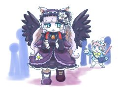 Rule 34 | animal ears, artist request, cat busters, cat ears, dress, furry, gothic lolita, smile, tail, wings