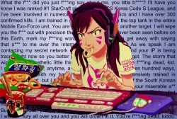 Rule 34 | 1girl, 4chan, artist name, censored, censored text, chopsticks, crumbs, cup ramen, d.va (gremlin), d.va (overwatch), desk, eating, english text, facial mark, food, food in mouth, headset, keyboard (computer), korean text, meme, mouse (computer), mousepad, mousepad (object), nail polish, nina matsumoto, onion rings, overwatch, overwatch 1, profanity, shirt, sitting, starcraft, t-shirt, typing, wall of text, whisker markings