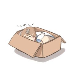 Rule 34 | 10s, 1girl, box, brown hair, chibi, commentary request, dress, in box, in container, inishie, kantai collection, long sleeves, lying, on side, sailor collar, sailor dress, short hair, simple background, solo, white background, yukikaze (kancolle), | |
