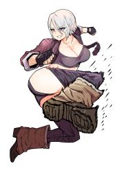 Rule 34 | 1girl, absurdres, angel (kof), breasts, hair between eyes, highres, mexico, mipoog, simple background, solo, tagme, the king of fighters, white background, white hair