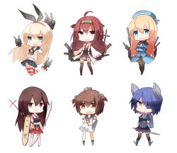 Rule 34 | 10s, 6+girls, ahoge, akagi (kancolle), atago (kancolle), black legwear, blonde hair, blue eyes, blue hair, bow (weapon), brown eyes, brown hair, chibi, crossed arms, cuivre, detached sleeves, double bun, gloves, hair bun, hair ornament, hairband, hat, japanese clothes, kantai collection, kongou (kancolle), long hair, machinery, military, military uniform, multiple girls, muneate, nontraditional miko, open mouth, pantyhose, patterned legwear, pleated skirt, pointing, pointing at viewer, red stripes, rensouhou-chan, school uniform, serafuku, shimakaze (kancolle), short hair, simple background, skirt, smile, striped clothes, striped legwear, striped thighhighs, tenryuu (kancolle), thighhighs, two-tone stripes, uniform, weapon, white background, white legwear, white stripes, yellow eyes, yukikaze (kancolle)