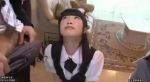 Rule 34 | 1girl, :&gt;=, animated, asian, black hair, censored, clothes pull, cum, cum in mouth, dress, erection, fellatio, hetero, jav, maid, maid headdress, multiple boys, oral, pants, pants pull, penis, photo (medium), pov, source request, tagme, uniform, video, sound, video