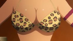Rule 34 | 10s, 1girl, animal print, animated, animated gif, bouncing breasts, breasts, cleavage, large breasts, leopard print, midriff, mito ikumi, shokugeki no souma