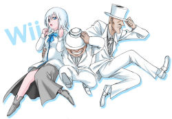 Rule 34 | console, formal, hat, nintendo, personification, silver hair, suit, top hat, wii-tan