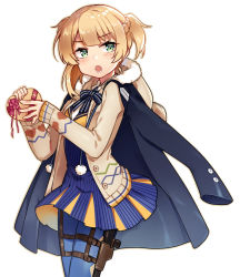 Rule 34 | 1girl, blonde hair, blush, bow, box, diamond-shaped pupils, diamond (shape), gift, girls&#039; frontline, green eyes, heart-shaped box, holding, holding gift, looking away, open mouth, red bow, red ribbon, ribbon, sharlorc, solo, symbol-shaped pupils, welrod mkii (girls&#039; frontline)