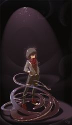 Rule 34 | 1girl, hands in pockets, hushabye, looking at viewer, short hair, solo, tentacles, thighhighs