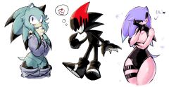 Rule 34 | black fur, blood, blue fur, cake, cake slice, eyeshadow, food, furry, furry female, furry male, hedgehog, hedgehog boy, hedgehog ears, hedgehog tail, highres, long hair, looking at viewer, makeup, original, pink fur, purple fur, quill, sonic.exe, sonic (series), thick thighs, thigh strap, thighs, usa37107692, wide hips