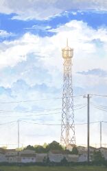 Rule 34 | cloud, commentary request, day, fjsmu, highres, house, no humans, original, outdoors, power lines, radio tower, scenery, sky, utility pole