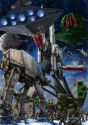 Rule 34 | absurdres, action, alien, armor, at-at, at-at walker, at-st, battle, boddole zer, commentary, commentary request, crossover, daedalus attack, damaged, death star, debris, destruction, energy cannon, epic, fleet, flying, galactic empire, glaug, highres, hoth, huge filesize, jolly roger, macross, macross: do you remember love?, mecha, military, millenium falcon, missile pod, monster destroid, nousjadeul-ger, nupetiet-vergnitzs, phalanx (destroid), power armor, prometheus (ship), queadluun-rau, quiltra-queleual, regult, robot, robotech, science fiction, sdf-1, snow, snowspeeder, space station, spacecraft, spartan (destroid), star destroyer, star wars, starfighter, t-65 x-wing, thrusters, tie fighter, tomahawk (destroid), u.n. spacy, variable fighter, vf-1, walker (robot), wreckage, x-wing, y-wing, zandan zero to na!?, zentradi
