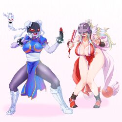 Rule 34 | angel, angel girl, angewomon, breasts, capcom, chun-li, chun-li (cosplay), cosplay, demon, demon girl, digimon, digimon (creature), fallen angel, fang, fatal fury, head wings, ladydevimon, long hair, mask, shiranui mai, shiranui mai (cosplay), street fighter, the king of fighters, wings
