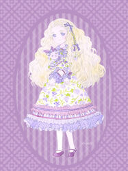 Rule 34 | blonde hair, blue eyes, dolls, dress, original, purple dress, purple shoes, rabbit