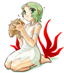 Rule 34 | 1girl, barefoot, breath of fire, breath of fire v, dr.p, dress, facial mark, full-body tattoo, green eyes, green hair, lowres, matching hair/eyes, nina (breath of fire v), panties, red wings, see-through, short hair, solo, tattoo, underwear, wings