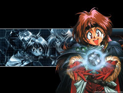 Rule 34 | 1990s (style), 1girl, araizumi rui, gloves, lina inverse, red eyes, red hair, retro artstyle, slayers, solo, wallpaper