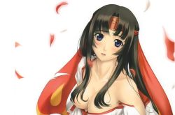 Rule 34 | black hair, blush, censored, convenient censoring, headband, japanese clothes, queen&#039;s blade, robe, tomoe (queen&#039;s blade)