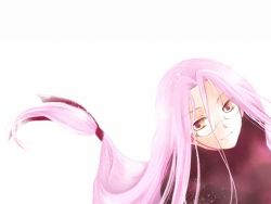 Rule 34 | 00s, 1girl, fate/stay night, fate (series), glasses, long hair, low-tied long hair, medusa (fate), medusa (rider) (fate), non-web source, official alternate costume, pink hair, solo, square pupils, wallpaper