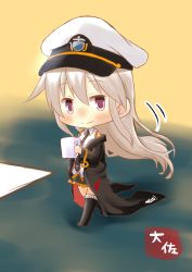Rule 34 | 1girl, azur lane, bad id, bad pixiv id, black coat, black necktie, black skirt, black thighhighs, blonde hair, blush, chibi, closed mouth, coat, coffee cup, cup, disposable cup, enterprise (azur lane), full body, hair between eyes, highres, holding, holding cup, long coat, long hair, long sleeves, looking at viewer, miniskirt, motion lines, necktie, open clothes, open coat, pink eyes, shirt, signature, skirt, smile, solo, taisa (kari), thighhighs, very long hair, walking, white shirt, yellow background, zettai ryouiki