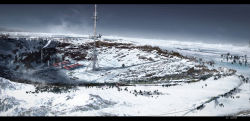 Rule 34 | commentary, haguruma c, highres, letterboxed, no humans, original, scenery, smokestack, snow, transmission tower, tree