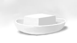 Rule 34 | bowl, food, food focus, greyscale, highres, monochrome, no humans, original, simple background, tofu, tsukumizu yuu, white background, white theme