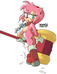 Rule 34 | aku tojyo, amy rose, anus, ass, breasts, chained, chain, collar, cum, cum in pussy, cumdrip, artistic error, furry, hammer, looking back, pussy, sonic (series)
