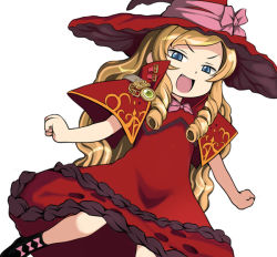 Rule 34 | 1girl, atlus, blonde hair, bow, doctor magus, e10, fang, hat, long hair, pink bow, etrian odyssey, solo