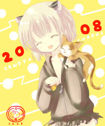 Rule 34 | 00s, 1girl, 23, 2008, 23 (candy chapus), animal ears, cat, cheese, jacket, mouse ears, new year, solo