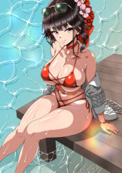 1girl bikini breasts goddess_of_victory:_nikke large_breasts sakura_(nikke) solo swimsuit