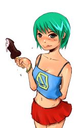 Rule 34 | 0chan.ru, food, green hair, ice cream, mascot, null-tan, ru-chans, skirt
