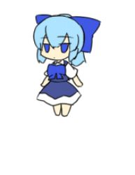 Rule 34 | adapted costume, animated, animated gif, bloomers, cirno, embodiment of scarlet devil, female focus, lowres, oka (bananashoe), rolling, solo, somersault, touhou, underwear, white bloomers