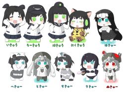 Rule 34 | 10s, 6+girls, abyssal ship, animal costume, animal hands, animal print, candy, chi-class torpedo cruiser, chibi, closed eyes, food, ha-class destroyer, hat, he-class light cruiser, ho-class light cruiser, i-class destroyer, kantai collection, lollipop, mask, multiple girls, ni-class destroyer, nu-class light aircraft carrier, open mouth, personification, puchimasu!, ri-class heavy cruiser, ro-class destroyer, school uniform, smile, tail, tiger costume, tiger paws, tiger print, tiger tail, to-class light cruiser, translation request, triangle mouth, unworn mask, yuureidoushi (yuurei6214)