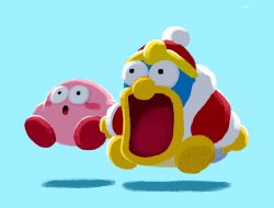 Rule 34 | alien, aruco co, bird, blush, cloak, hat, highres, king dedede, kirby, kirby (series), nintendo, no humans, open mouth, penguin, red cloak, red headwear, surprised