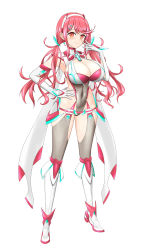Rule 34 | 1girl, absurdres, breasts, chest jewel, cleavage cutout, clothing cutout, feichu keju, headpiece, highres, large breasts, paid reward available, prototype design, pyra (xenoblade), pyra (xenoblade) (prototype), red eyes, solo, twintails, waist cutout, xenoblade chronicles (series), xenoblade chronicles 2