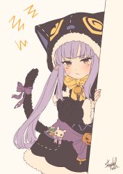 Rule 34 | 1girl, elf, halloween, highres, kyouka (princess connect!), long hair, pointy ears, princess connect!, purple hair, shade of trees, tagme, yellow eyes