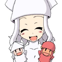 Rule 34 | 1girl, copyright request, hat, lowres, oekaki, puppet, solo, squid, white hat