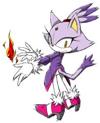 Rule 34 | blaze the cat, fire, high heels, highres, official art, sega, sonic (series), tagme, tail, yellow eyes