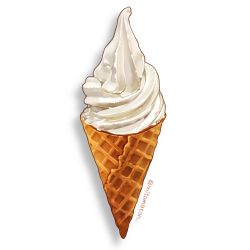 Rule 34 | absurdres, artist name, dessert, food, food focus, highres, ice cream, mitomaton, no humans, original, realistic, simple background, soft serve, still life, twitter username, white background