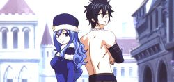 Rule 34 | 2boys, 2girls, angry, animated, animated gif, back-to-back, blue eyes, couple, fairy tail, gray fullbuster, hat, heart, hug, juvia lockser, long hair, lowres, lyon vastia, multiple boys, multiple girls, open mouth, sheria blendy, surprised, tattoo, topless
