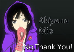 Rule 34 | 1girl, akiyama mio, black background, black eyes, black hair, character name, english text, hood, hoodie, k-on!, long hair, looking at viewer, necktie, no thank you! (k-on!), parka, plaid, plaid skirt, simple background, skirt, solo, song name, yules