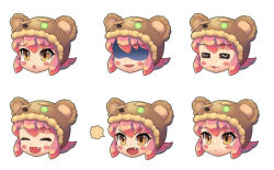 Rule 34 | :&lt;, :3, :d, = =, animal costume, annie (league of legends), bear costume, blush stickers, dakun, fang, league of legends, open mouth, pink hair, shaded face, short hair, simple background, smile
