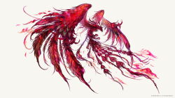 Rule 34 | absurdres, bird, bird wings, claws, feathered wings, feathers, final fantasy, final fantasy xvi, fire, full body, highres, official art, phoenix, phoenix (final fantasy), simple background, square enix, wings