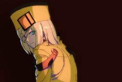 Rule 34 | 1girl, ashiomi masato, blonde hair, blue eyes, closed mouth, guilty gear, guilty gear xrd, hat, long hair, looking back, millia rage, nintendo, parody, simple background, solo, super smash bros., turning head