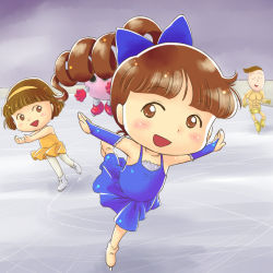 Rule 34 | brown hair, chibi maruko-chan, ice skating, ponytail, skating, tagme
