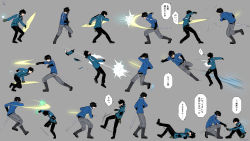 Rule 34 | !, 2boys, amputee, battle, black footwear, black gloves, black hair, black pants, black shirt, blue jacket, boots, charging forward, covering own eyes, cube, dodging, drawing sword, dual wielding, duel, electricity, emblem, energy barrier, energy shield, explosion, fighting stance, futaba 08 cnmrl, glasses, gloves, glowing, glowing sword, glowing weapon, grasshopper (world trigger), grey background, grey footwear, grey pants, hand on own face, highres, holding, holding shield, holding sword, holding weapon, jacket, karasuma kyousuke, knee boots, knees up, leaning back, long sleeves, male focus, mikumo osamu, motion blur, multiple boys, multiple views, on one knee, outstretched arms, pants, pants tucked in, progression, ready to draw, severed limb, shards, sheath, sheathed, shield, shirt, shoe soles, shoes, short hair, simple background, sitting, slashing, speed lines, spoken exclamation mark, square, standing, standing on one leg, string, sword, t-shirt, torn clothes, training, translation request, tripping, uniform, unsheathing, weapon, world trigger