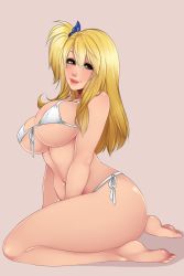 Rule 34 | absurdres, ass, bikini, blonde hair, blush, breasts, fairy tail, highres, large breasts, law-zilla, lucy heartfilia, smile, swimsuit