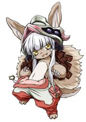 Rule 34 | 10s, artist request, brown eyes, rabbit, furry, long hair, made in abyss, nanachi (made in abyss), open mouth, white hair